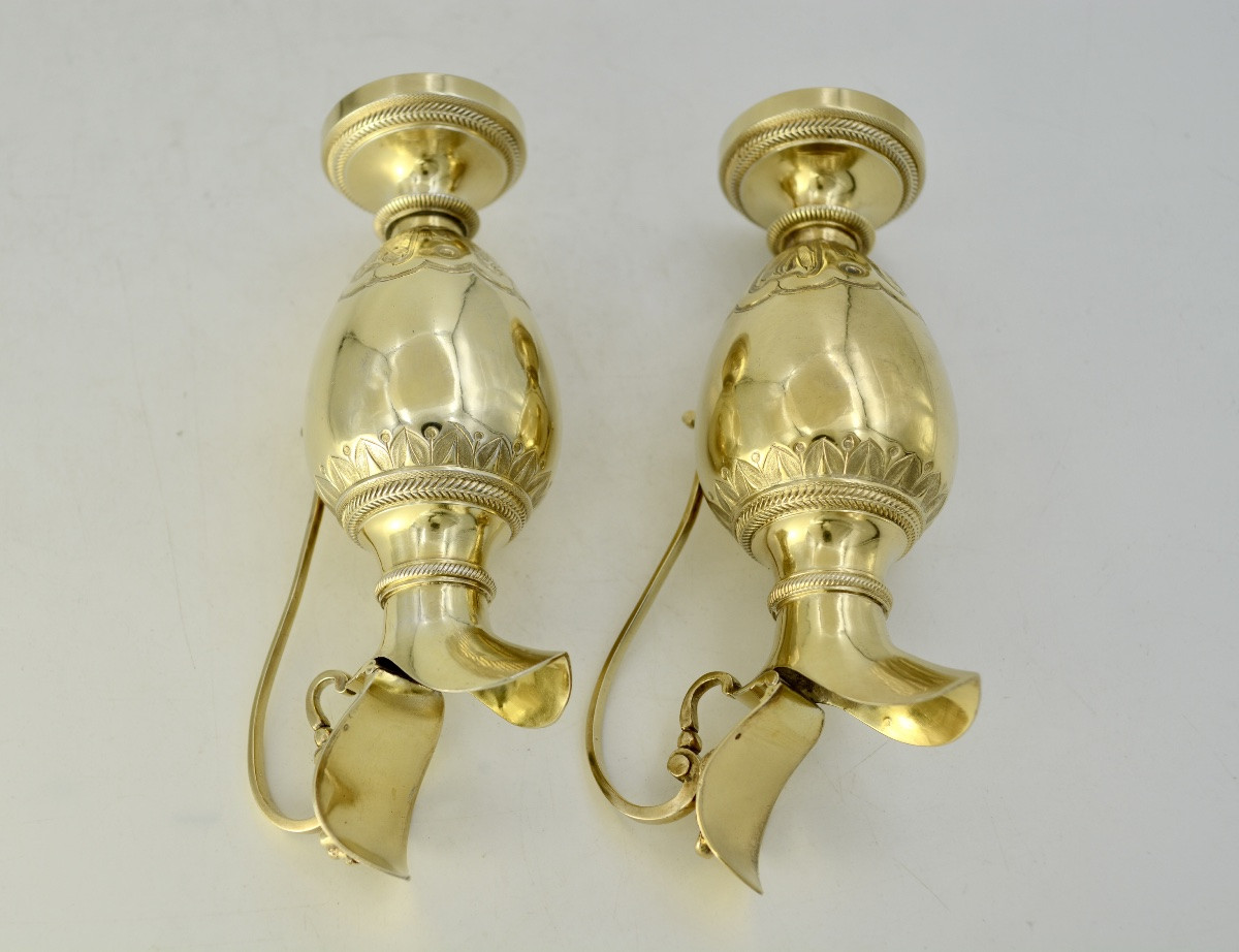 Pair Of Silver-gilt Cruets And Their Tray, France, 19th Century -photo-4
