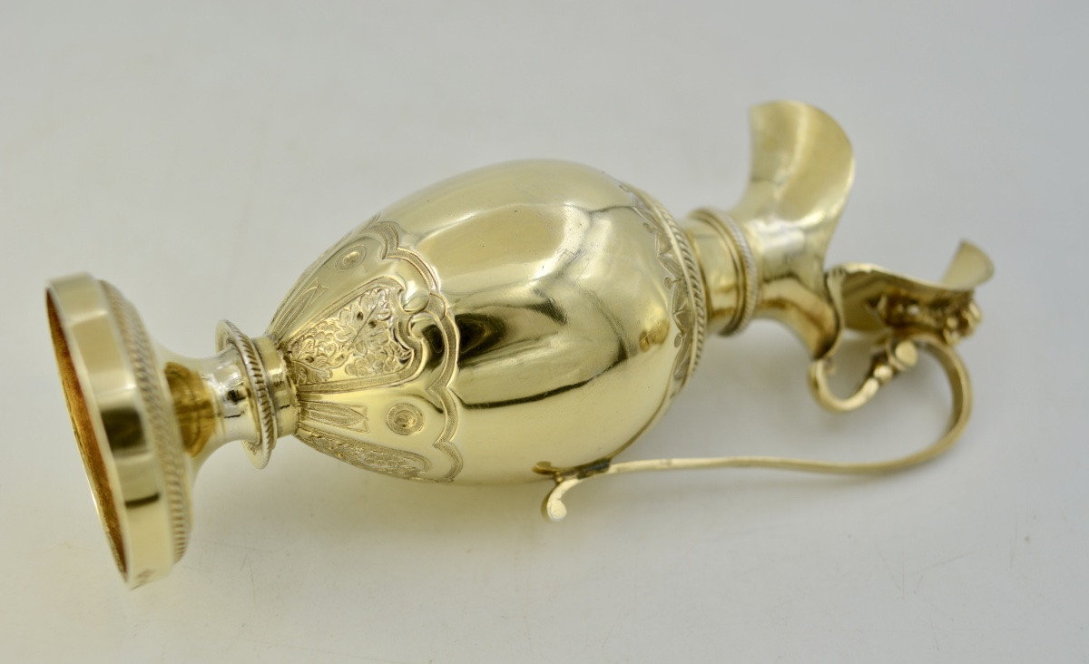 Pair Of Silver-gilt Cruets And Their Tray, France, 19th Century -photo-5