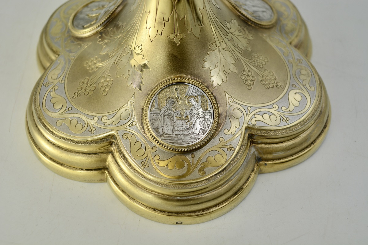 Calice et sa patene en argent doré, France XIX eme siecle -photo-7
