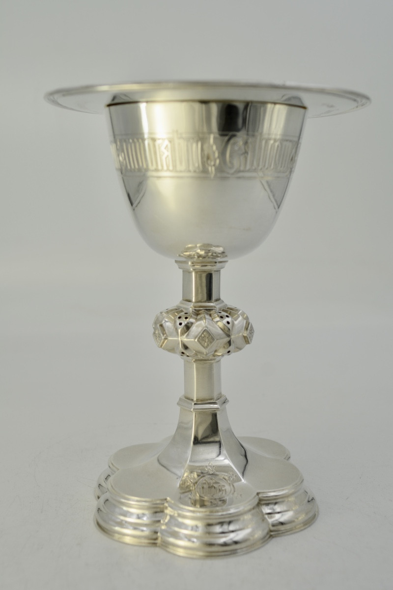 Calice Protestant Et Sa Patene En Argent, Royaume-uni Vers 1880  -photo-4