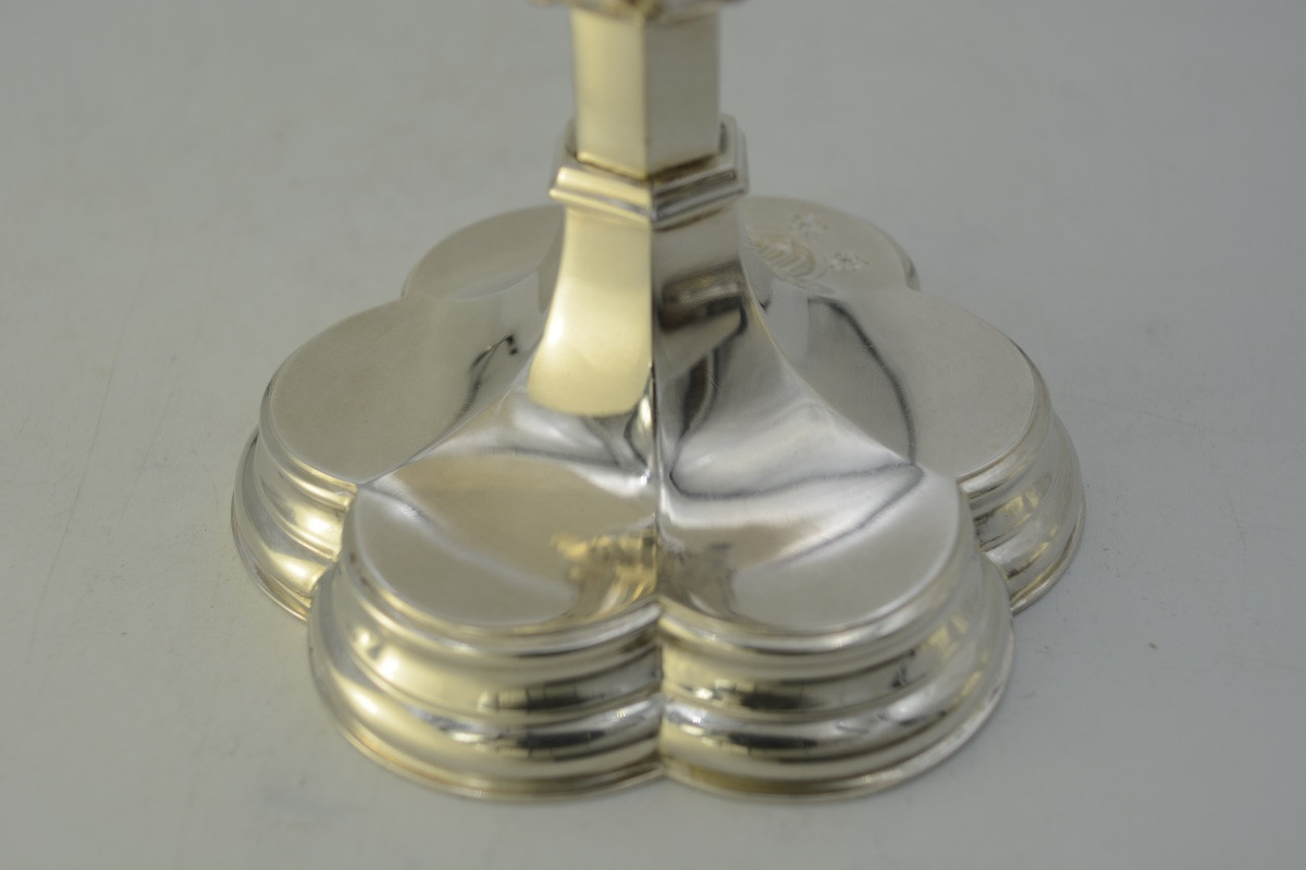 Calice Protestant Et Sa Patene En Argent, Royaume-uni Vers 1880  -photo-5