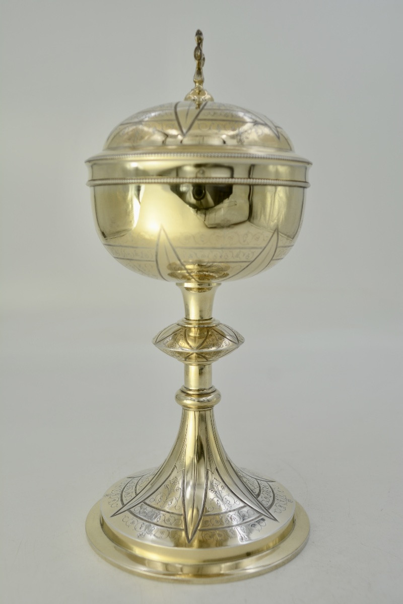 Gilt Silver Ciborium, France Circa 1900-photo-3