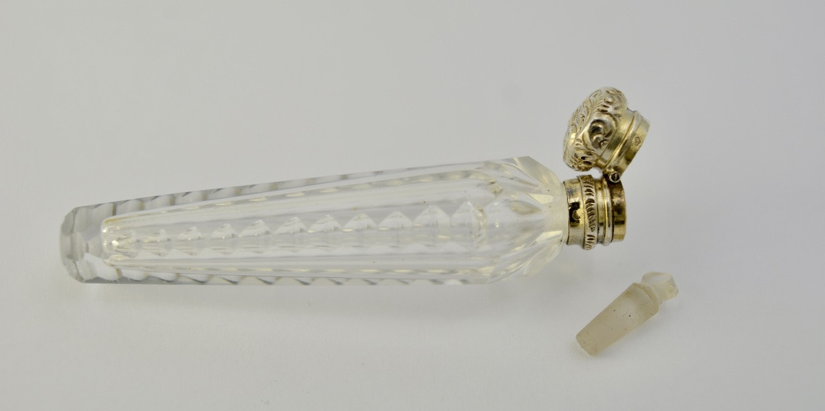 Silver And Cut Crystal Salt Cellar, France Circa 1850-photo-3