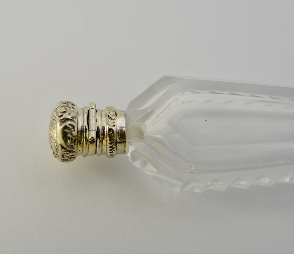 Silver And Cut Crystal Salt Cellar, France Circa 1850-photo-4