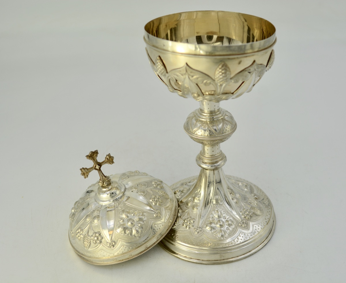 Ciboire en argent,  France  fin du XIXeme siècle -photo-6