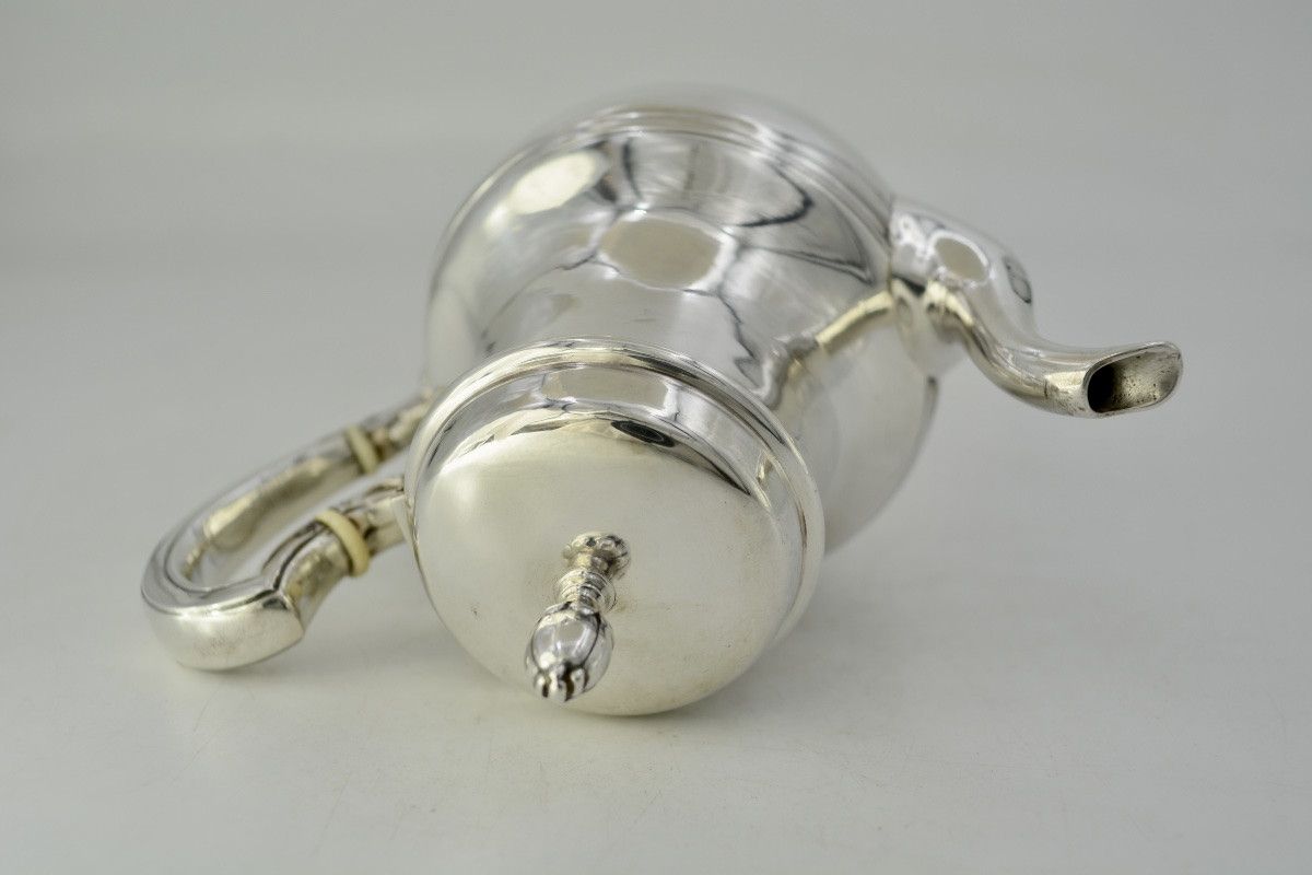 Théière égoïste en argent , France vers 1900. -photo-2