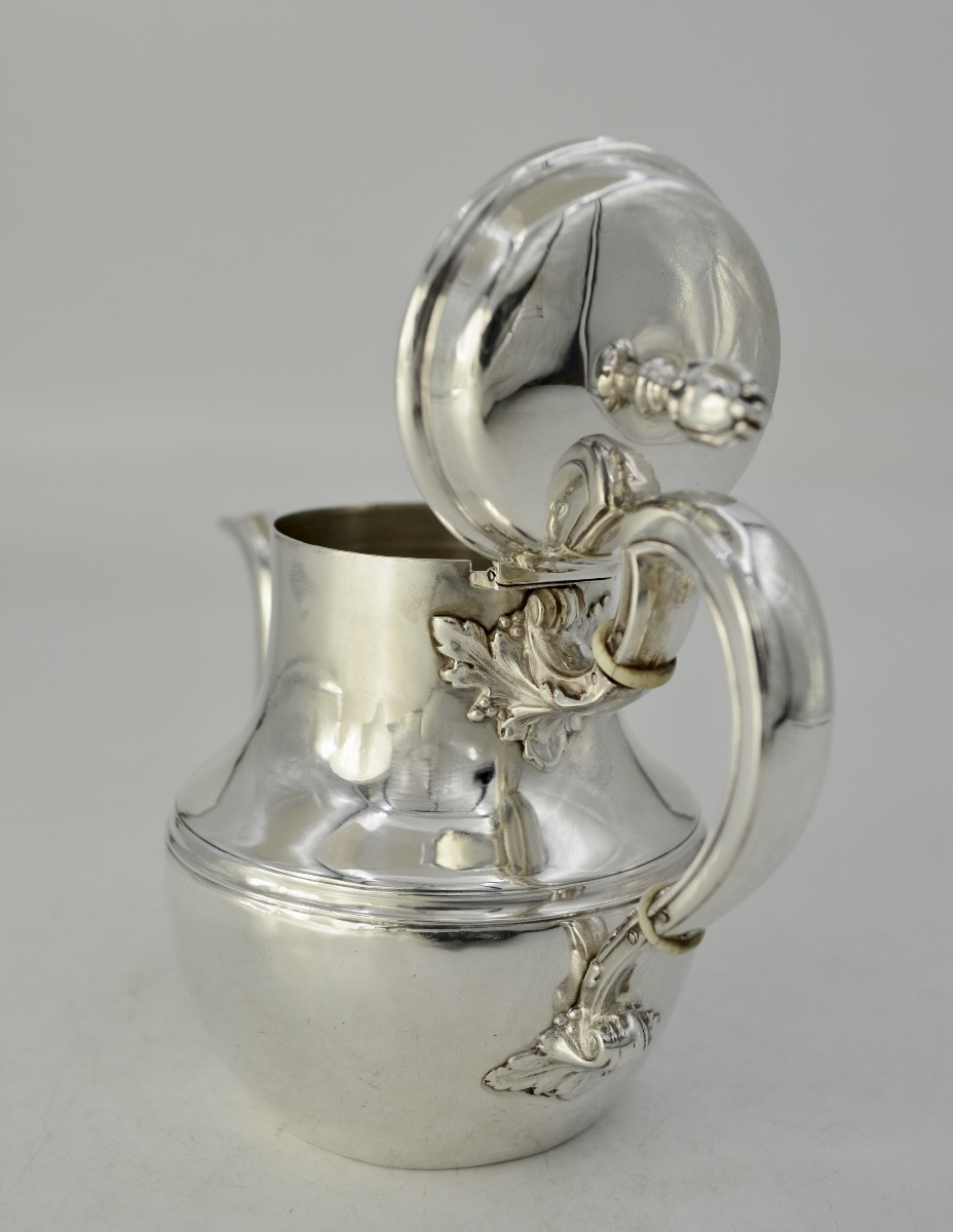 Théière égoïste en argent , France vers 1900. -photo-4