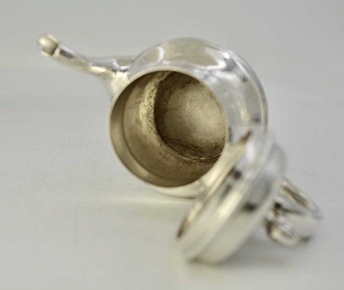 Théière égoïste en argent , France vers 1900. -photo-5