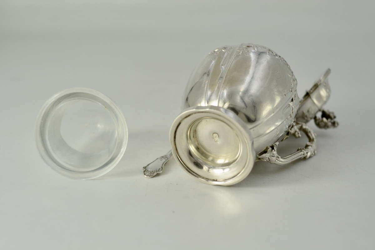 Silver Mustard Pot, France, Circa 1900-photo-5