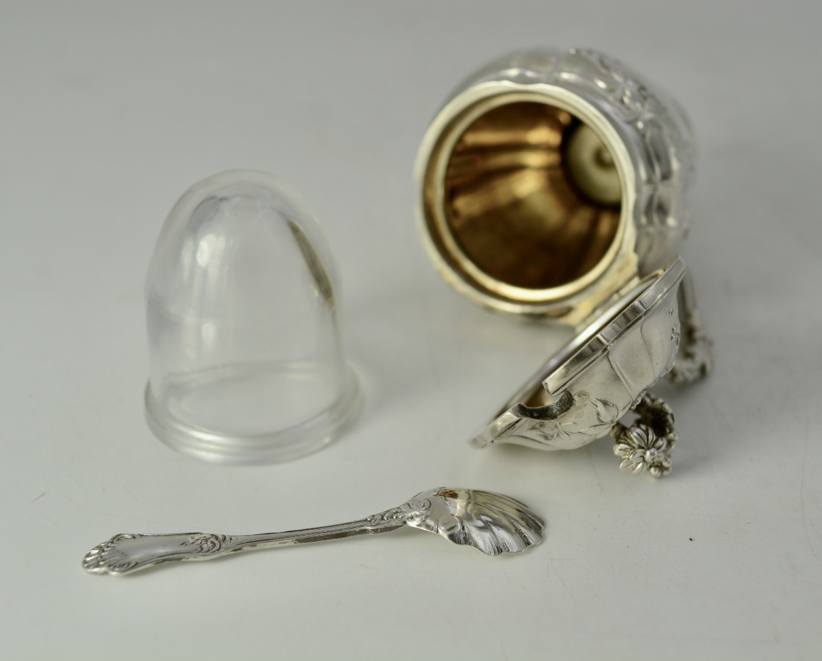 Silver Mustard Pot, France, Circa 1900-photo-6