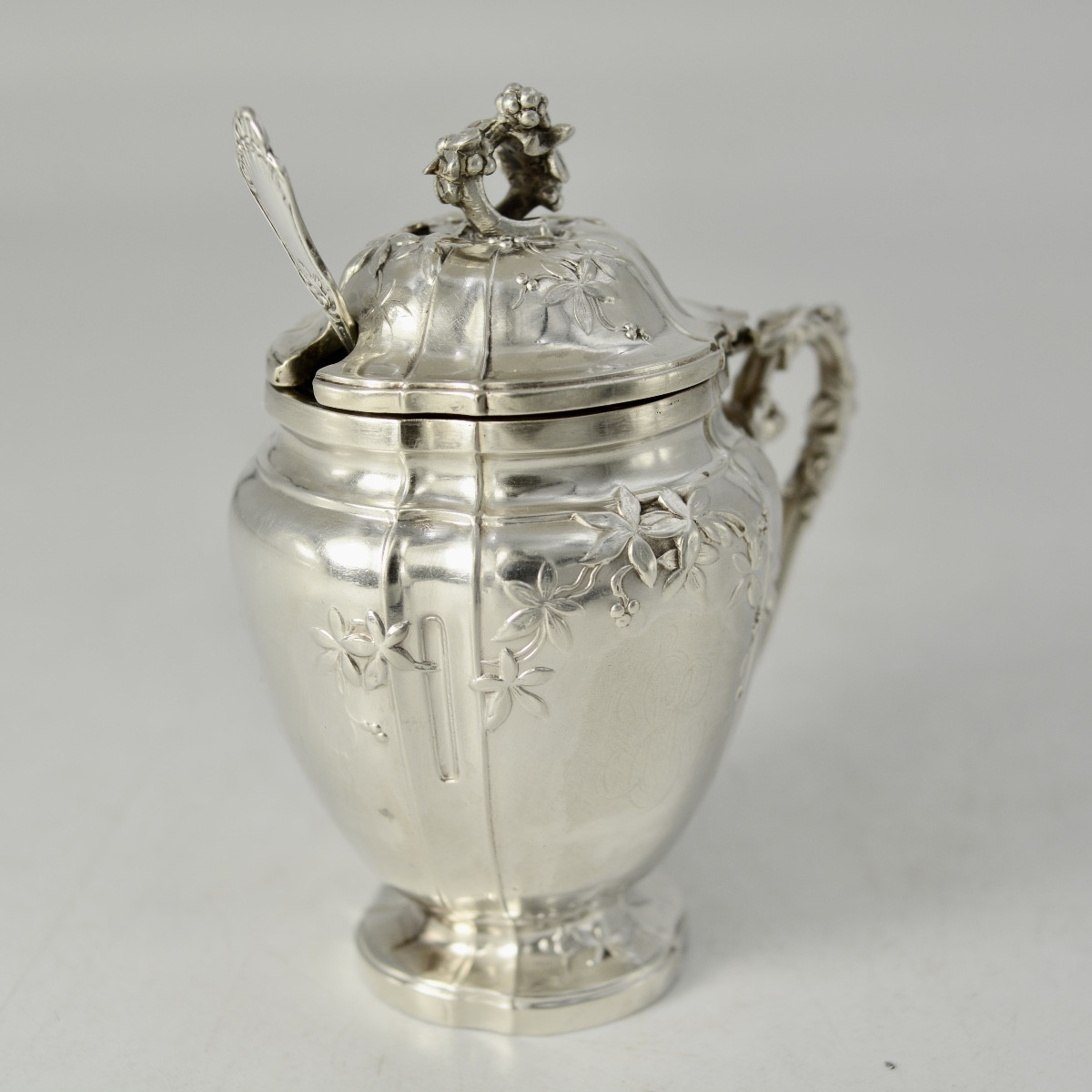 Silver Mustard Pot, France, Circa 1900-photo-7