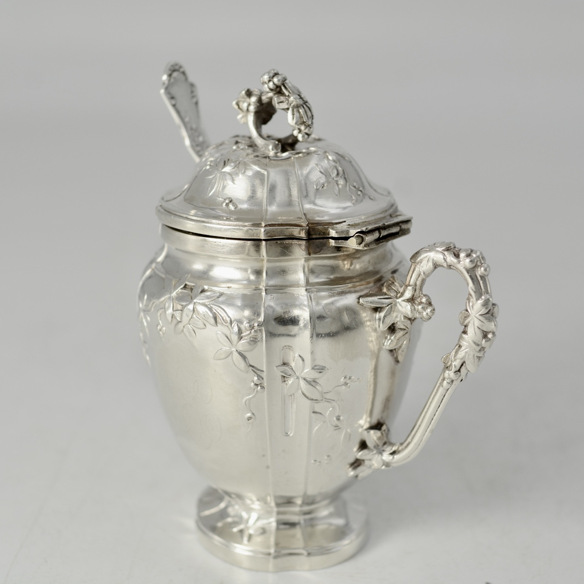 Silver Mustard Pot, France, Circa 1900-photo-8