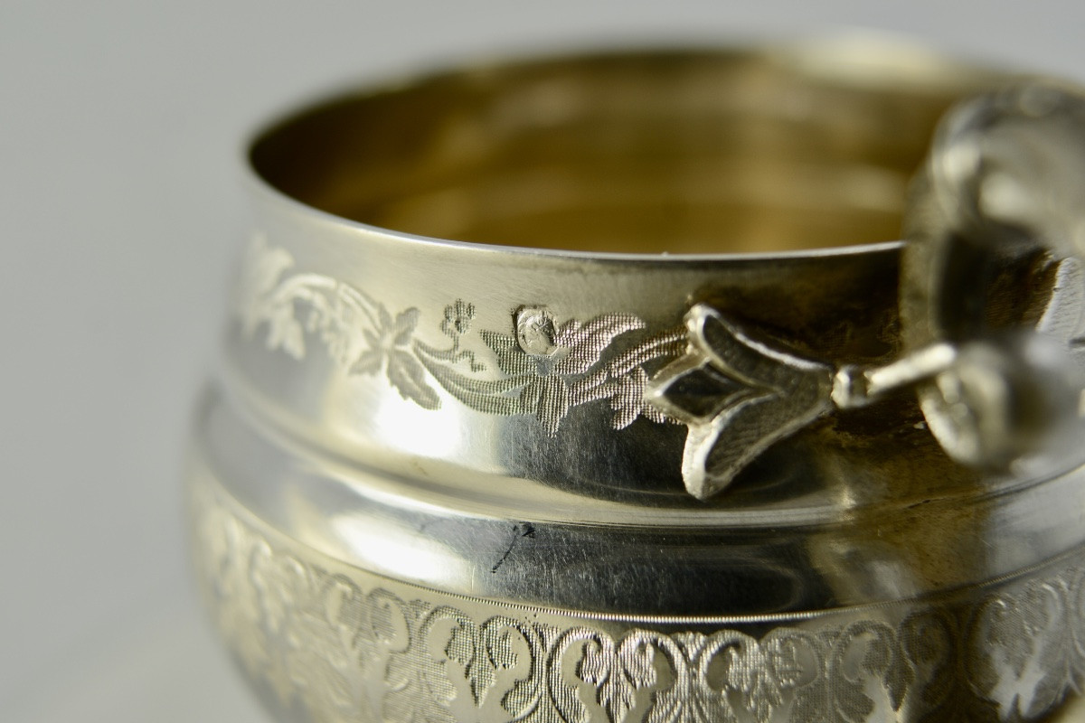 Tasse et sa sous tasse en argent France XIX eme siecle -photo-8