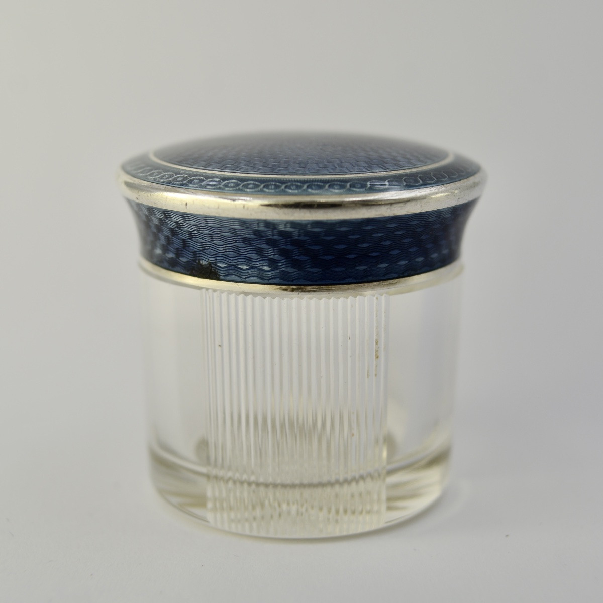 Cut Glass And Silver Enamel Box, France Circa 1900-photo-3