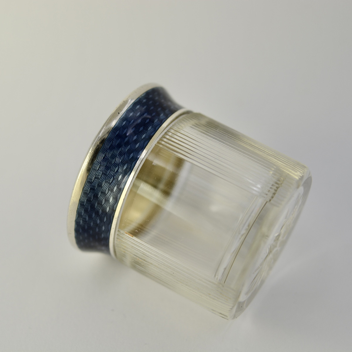 Cut Glass And Silver Enamel Box, France Circa 1900-photo-4