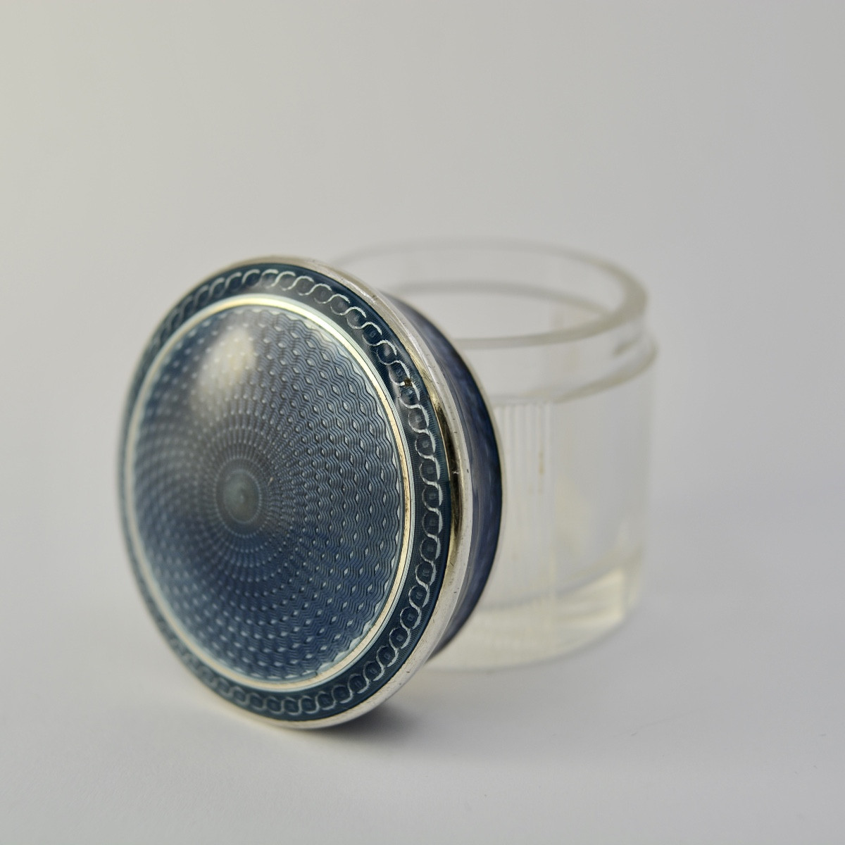 Cut Glass And Silver Enamel Box, France Circa 1900