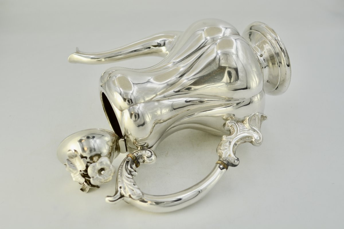 Silver Teapot, Netherlands, Circa 1850-photo-6