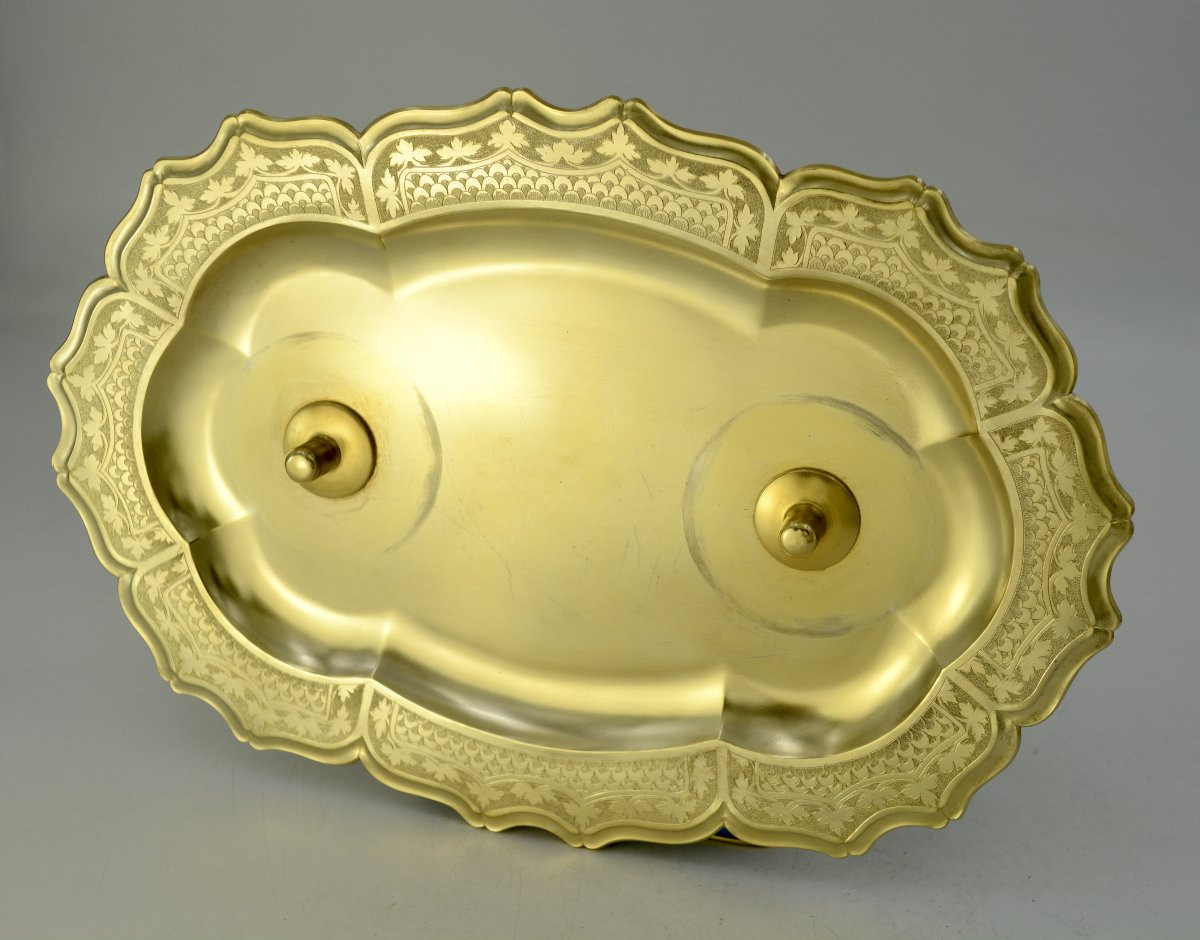 Burettes d'eglise et leur plateau, argent et verre, France par Poussielgue Rousand orfevre -photo-5