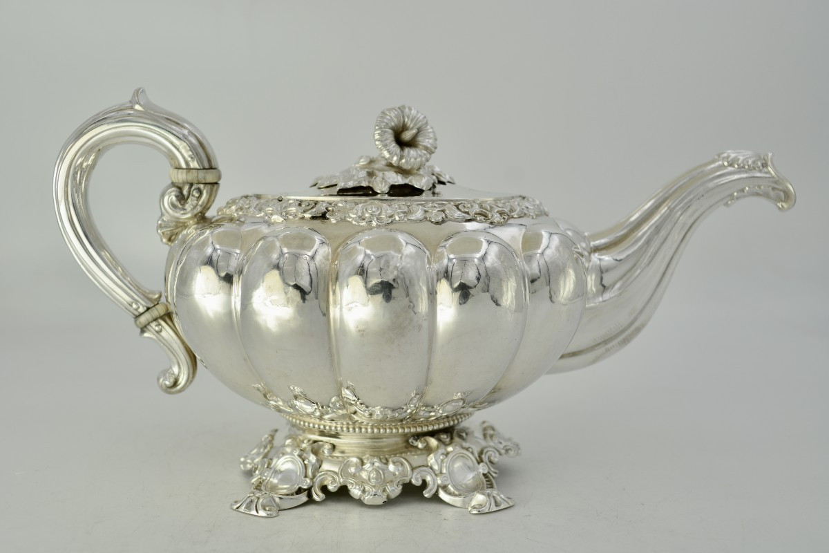 Silver Teapot, France, Circa 1840, By Veyrat, Silversmith -photo-2