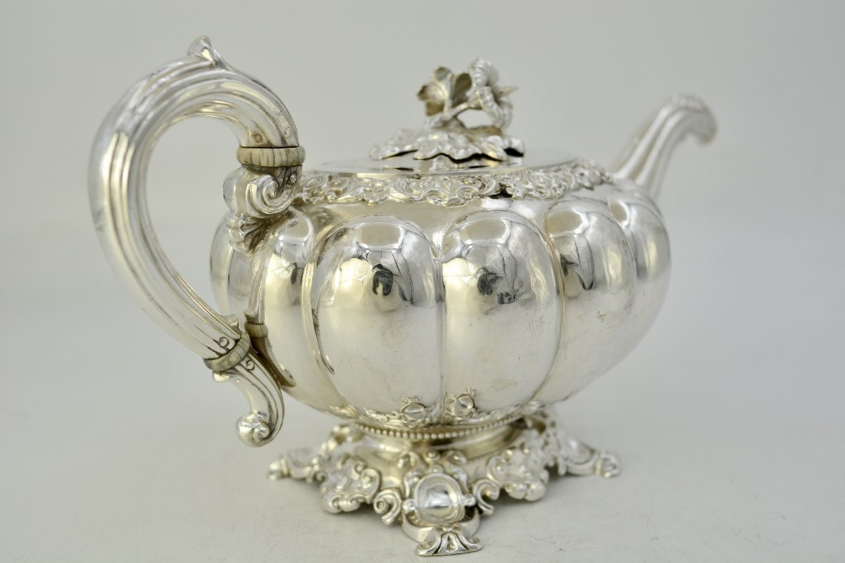 Silver Teapot, France, Circa 1840, By Veyrat, Silversmith -photo-5