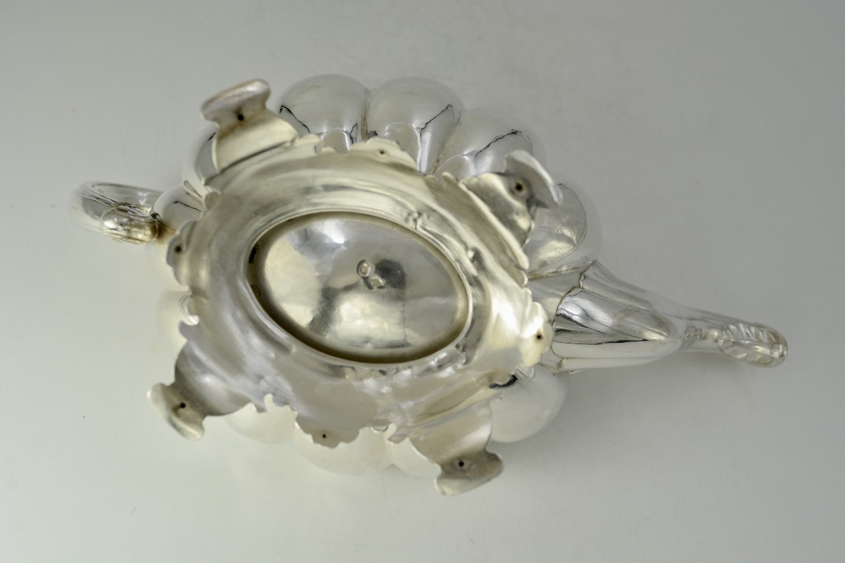 Silver Teapot, France, Circa 1840, By Veyrat, Silversmith -photo-6
