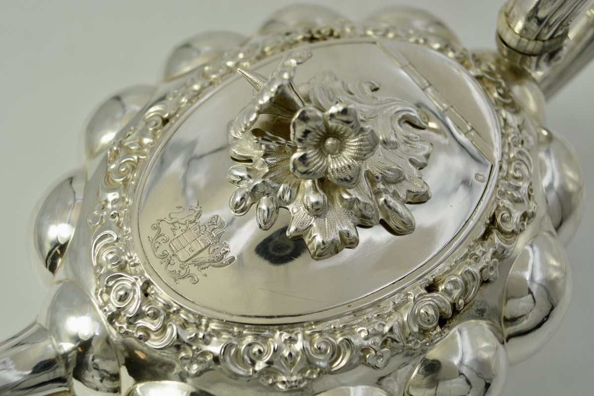 Silver Teapot, France, Circa 1840, By Veyrat, Silversmith -photo-7