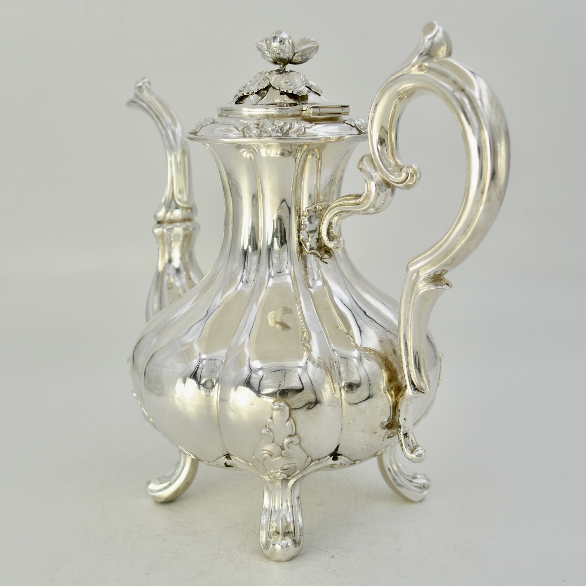 Silver Teapot, France Circa 1900, Debain Silversmith -photo-3