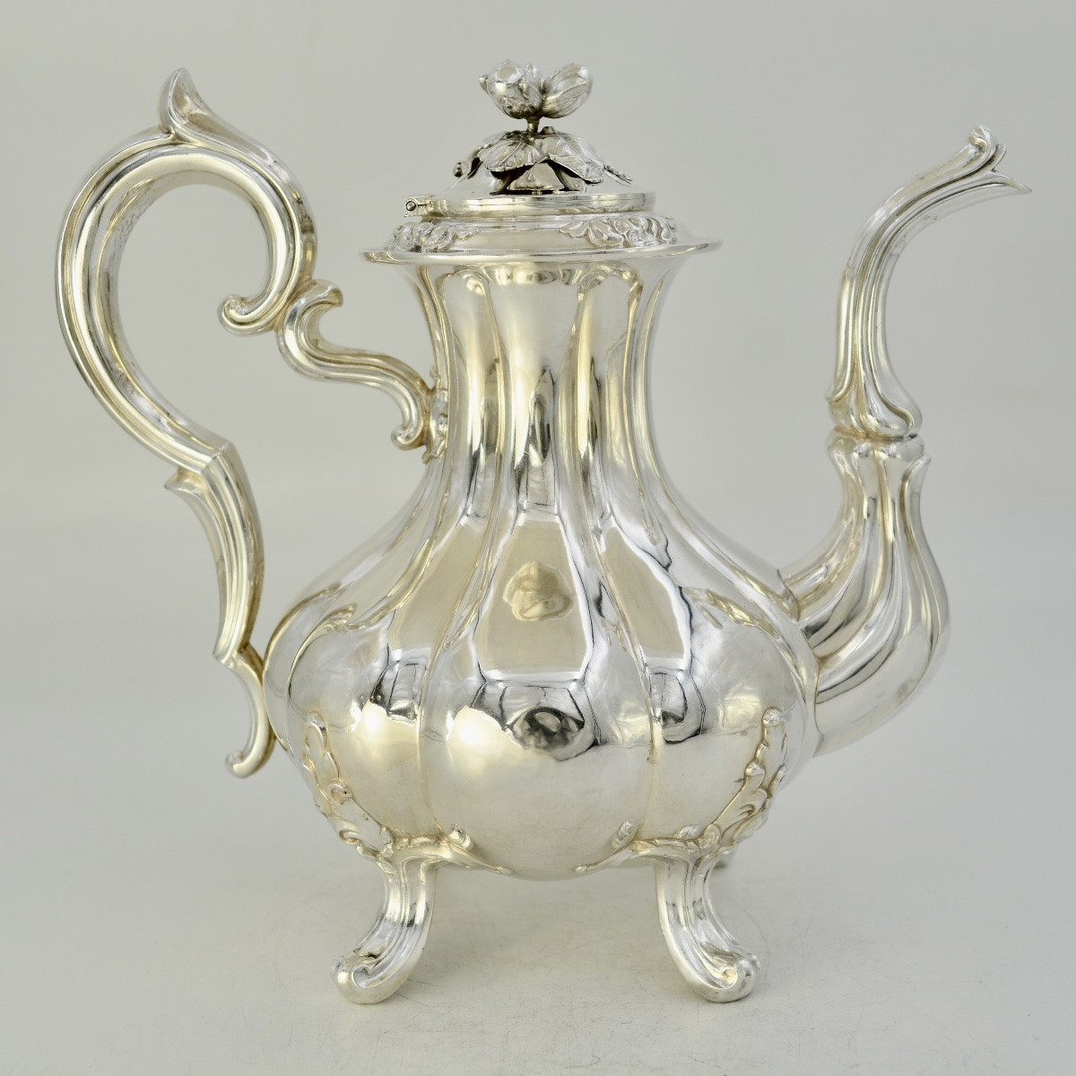 Silver Teapot, France Circa 1900, Debain Silversmith -photo-4