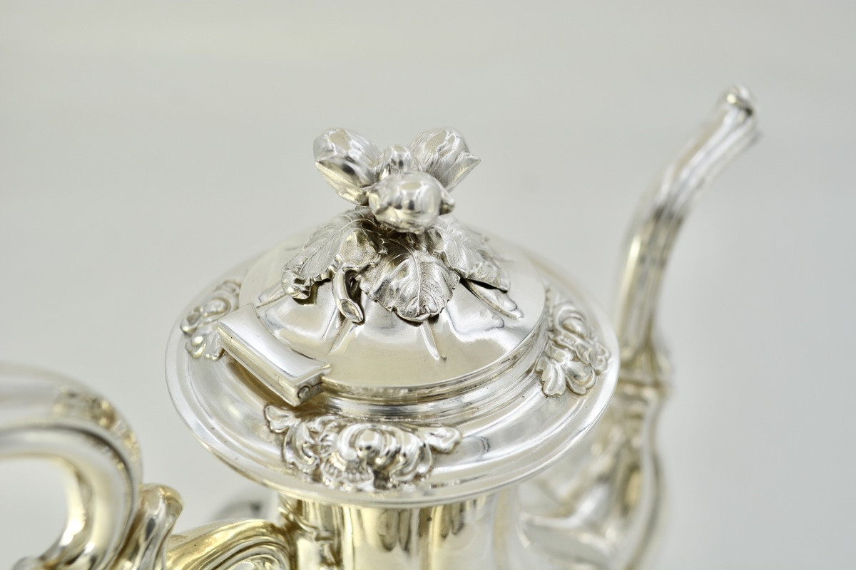 Silver Teapot, France Circa 1900, Debain Silversmith -photo-6
