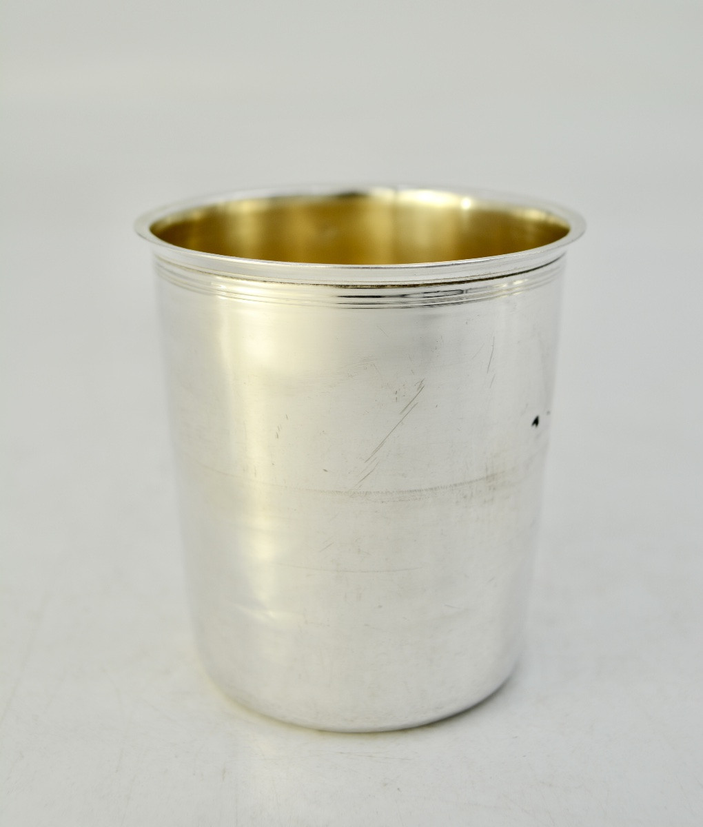 Timbale litron en argent France 1819-1838 Tonnelier orfèvre -photo-2