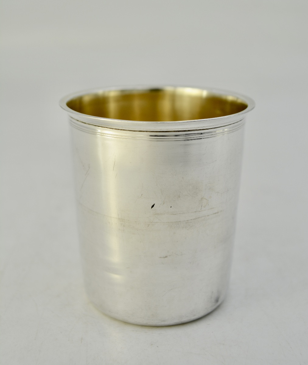 Timbale litron en argent France 1819-1838 Tonnelier orfèvre -photo-3