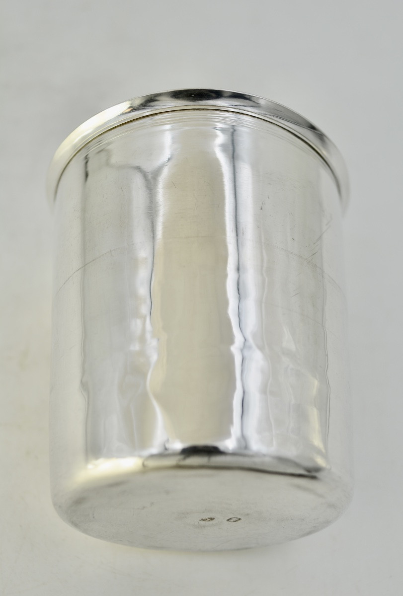 Timbale litron en argent France 1819-1838 Tonnelier orfèvre -photo-1