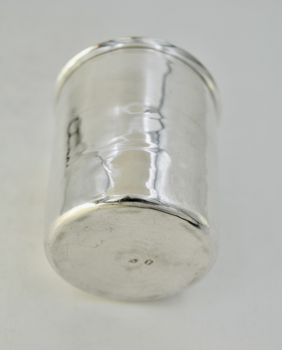 Timbale litron en argent France 1819-1838 Tonnelier orfèvre -photo-2