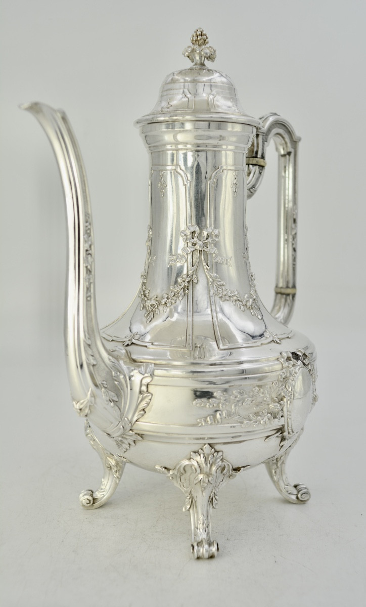 Silver Teapot / Pot, France XIX Eme Siecle , By Têtard Frères-photo-4