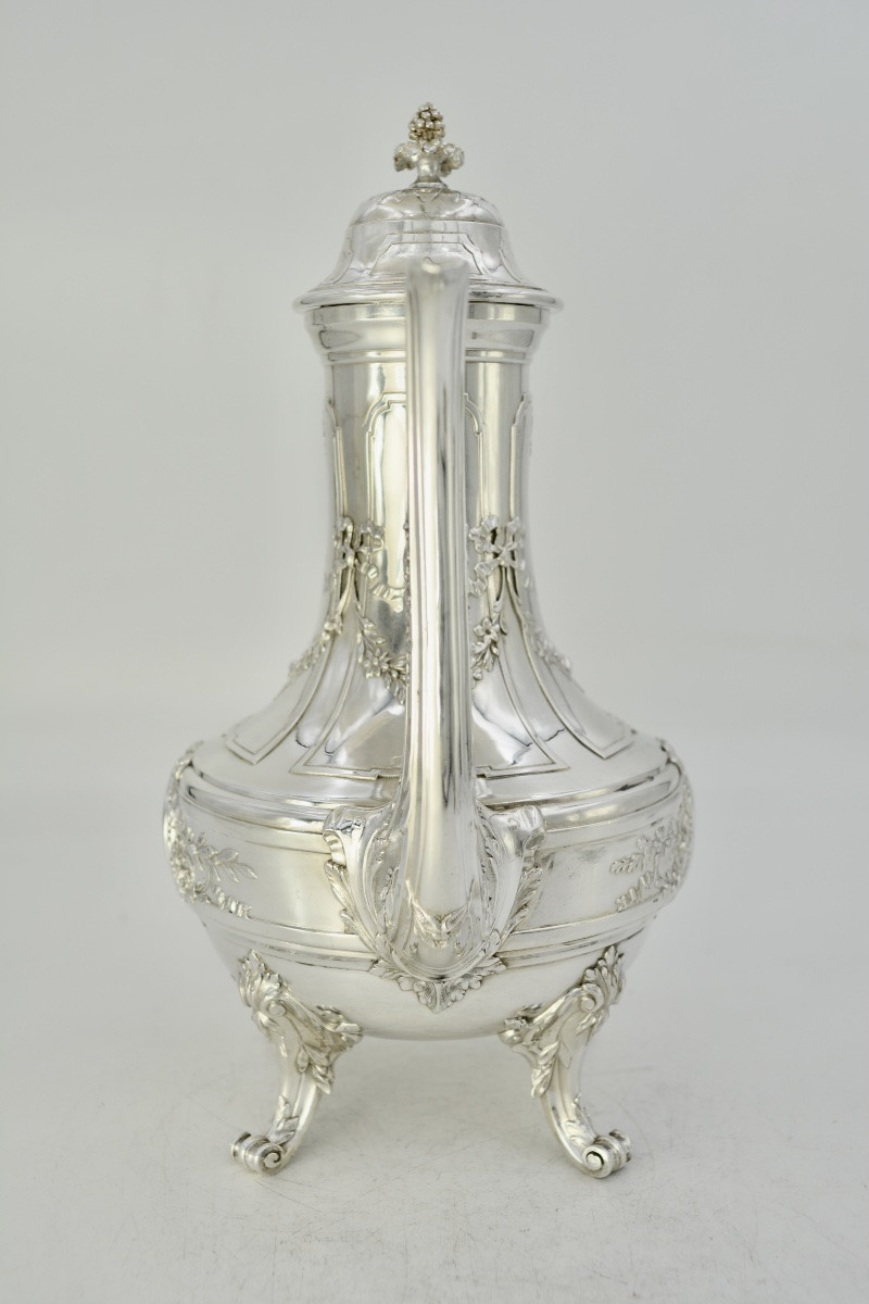 Silver Teapot / Pot, France XIX Eme Siecle , By Têtard Frères-photo-1