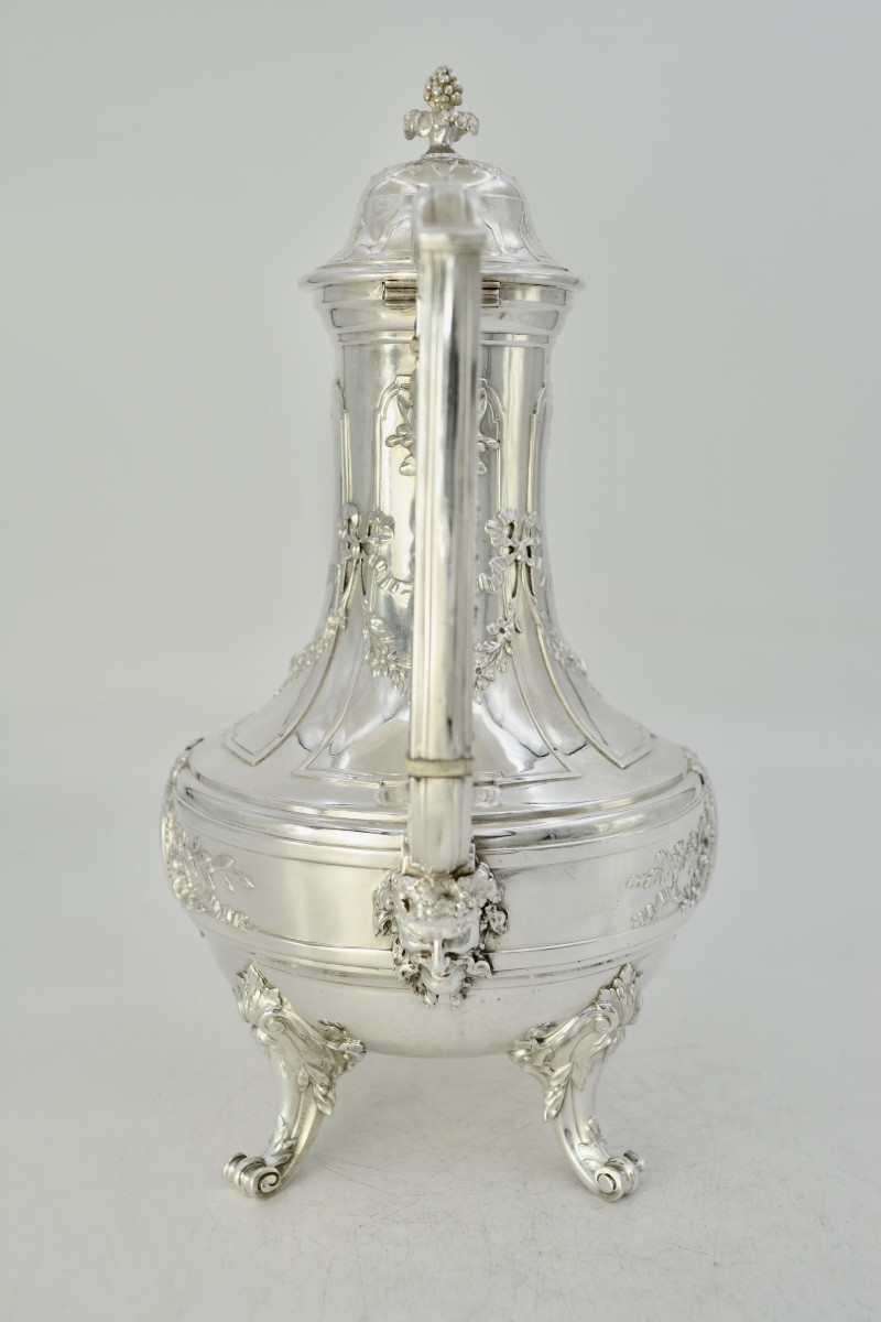 Silver Teapot / Pot, France XIX Eme Siecle , By Têtard Frères-photo-2