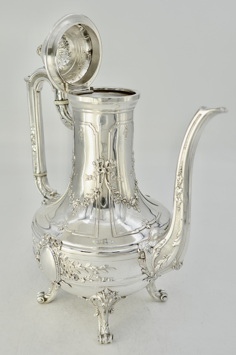 Silver Teapot / Pot, France XIX Eme Siecle , By Têtard Frères-photo-6