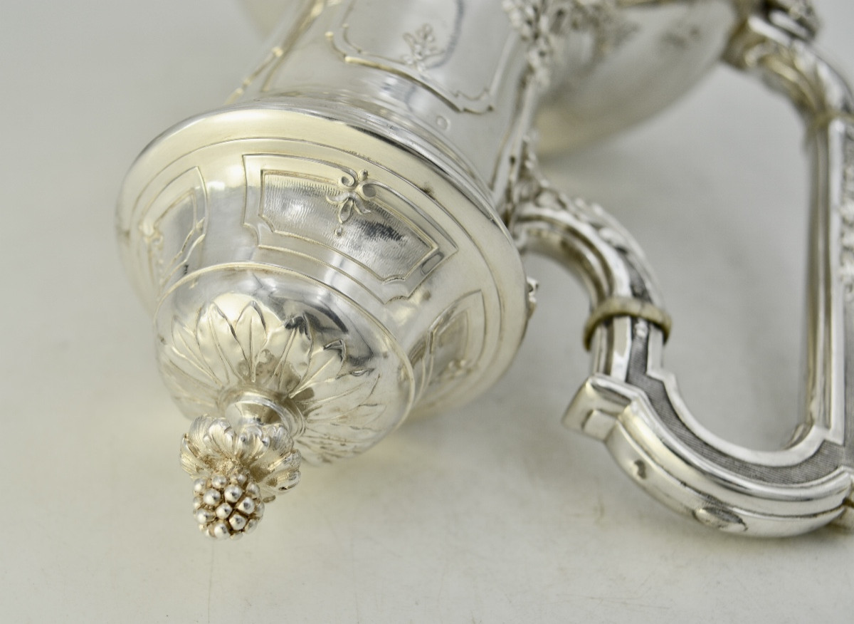 Silver Teapot / Pot, France XIX Eme Siecle , By Têtard Frères-photo-8