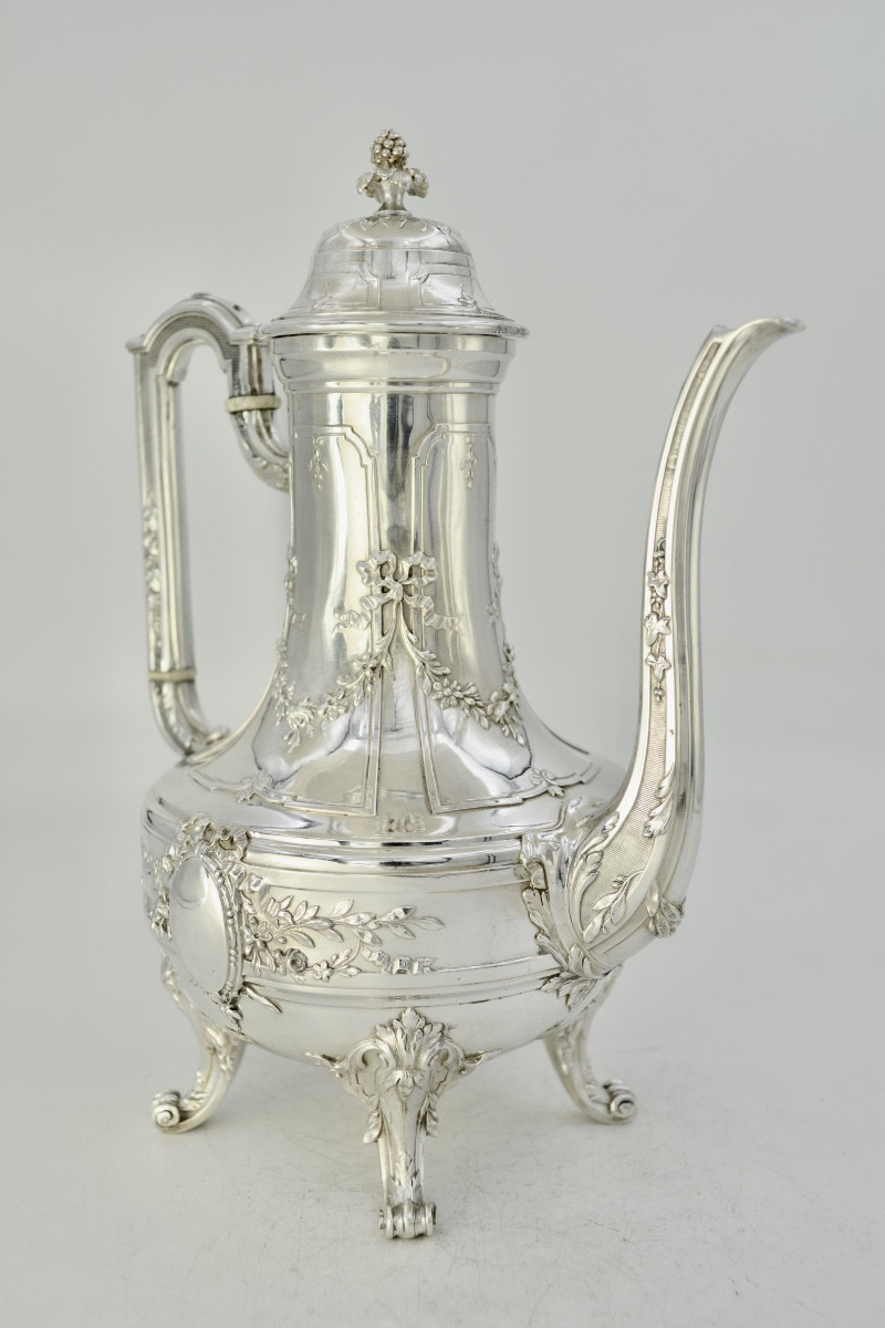 Silver Teapot / Pot, France XIX Eme Siecle , By Têtard Frères