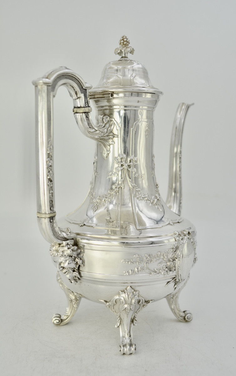 Silver Teapot / Pot, France XIX Eme Siecle , By Têtard Frères