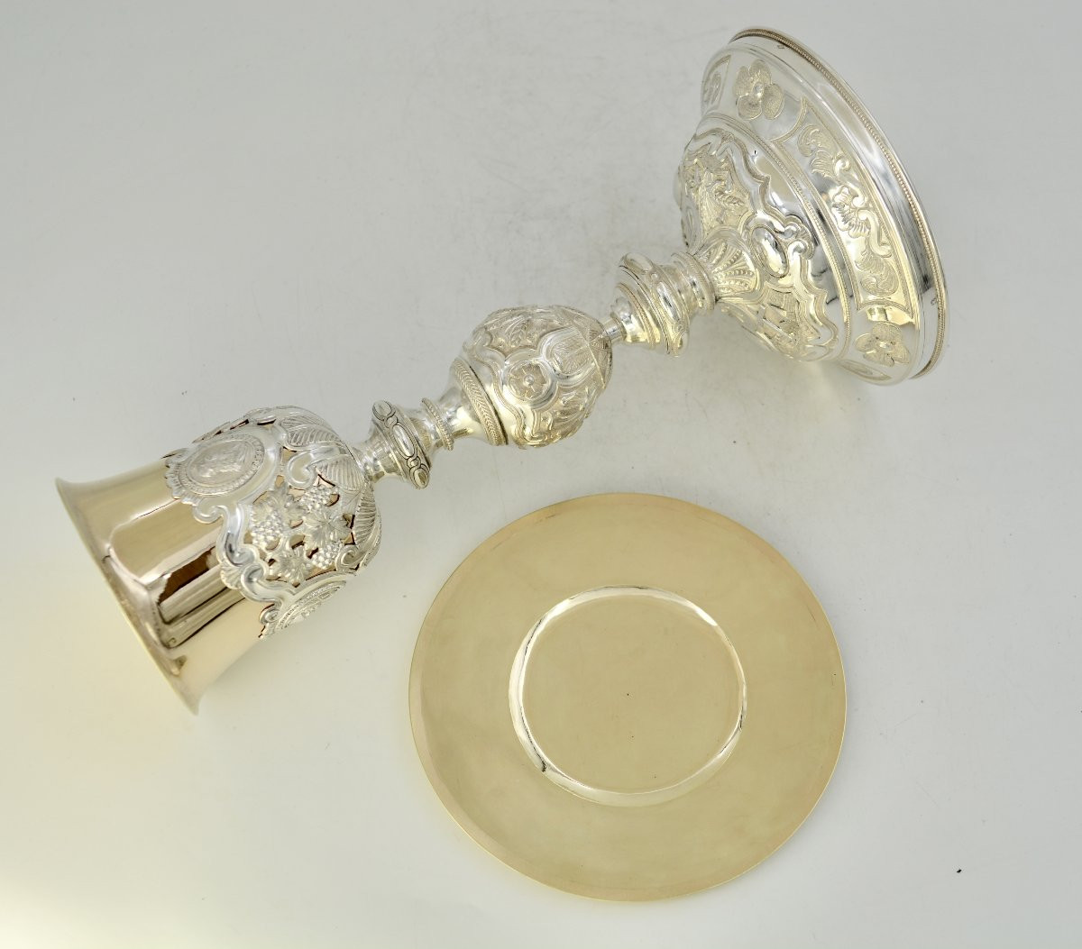 Calice Et Sa Patene, Ftrance XIX Eme Siecle. Puche Orfevre .-photo-2