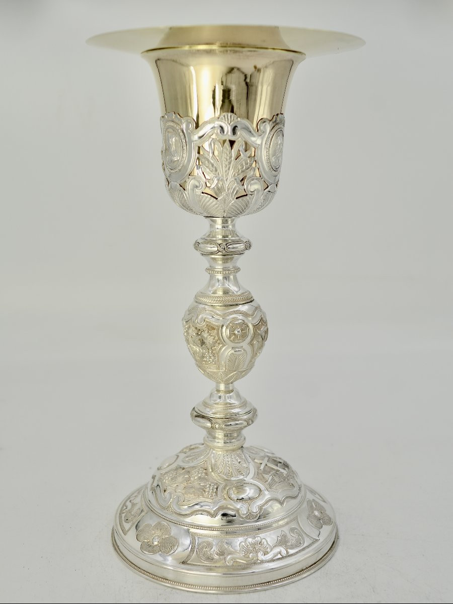 Calice Et Sa Patene, Ftrance XIX Eme Siecle. Puche Orfevre .-photo-4