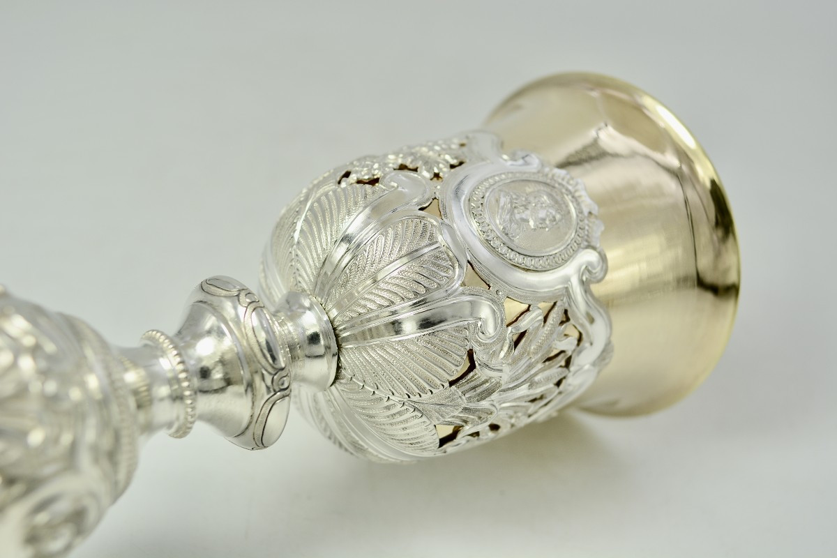 Calice Et Sa Patene, Ftrance XIX Eme Siecle. Puche Orfevre .-photo-8