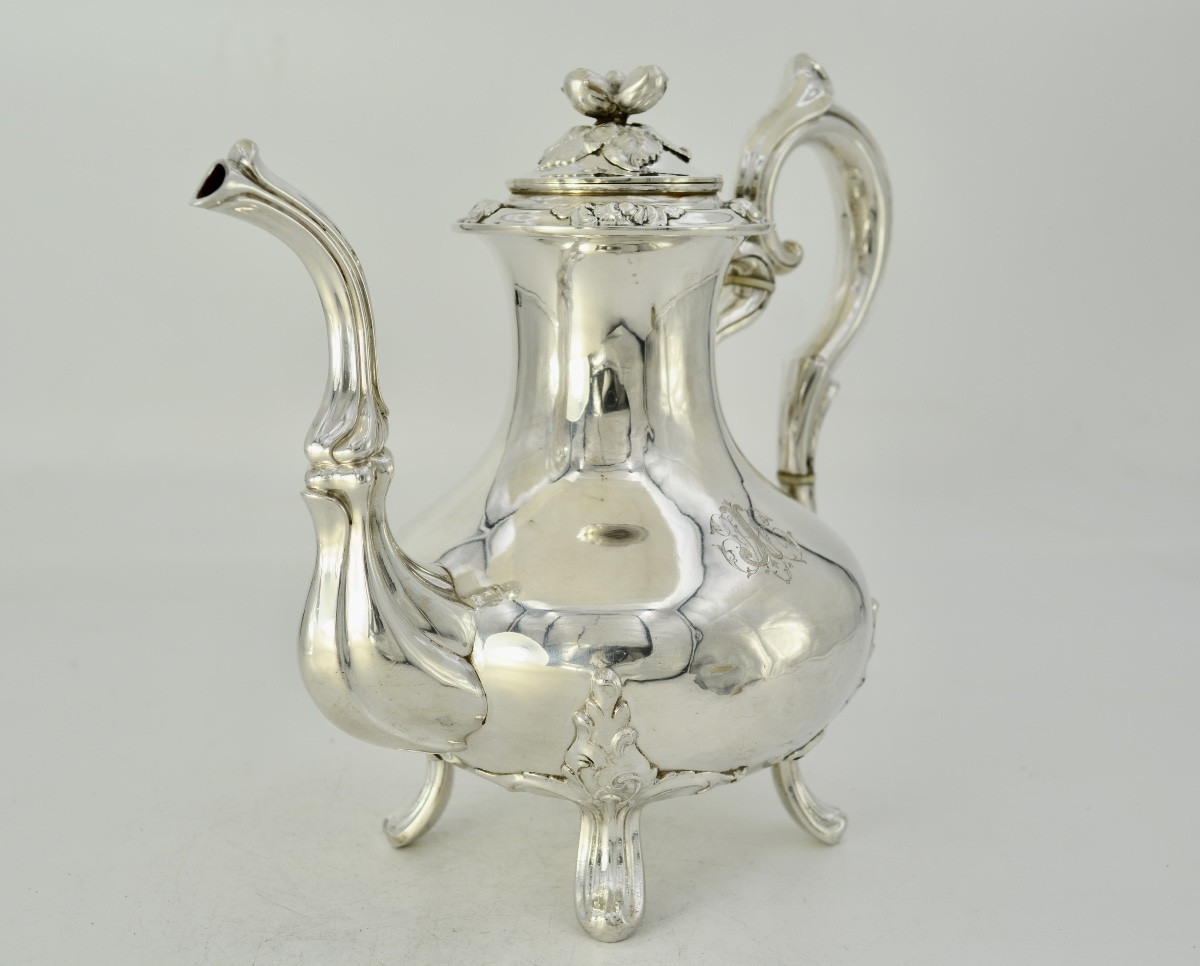 Théière en argent , France vers 1900 Debain Orfèvre -photo-2