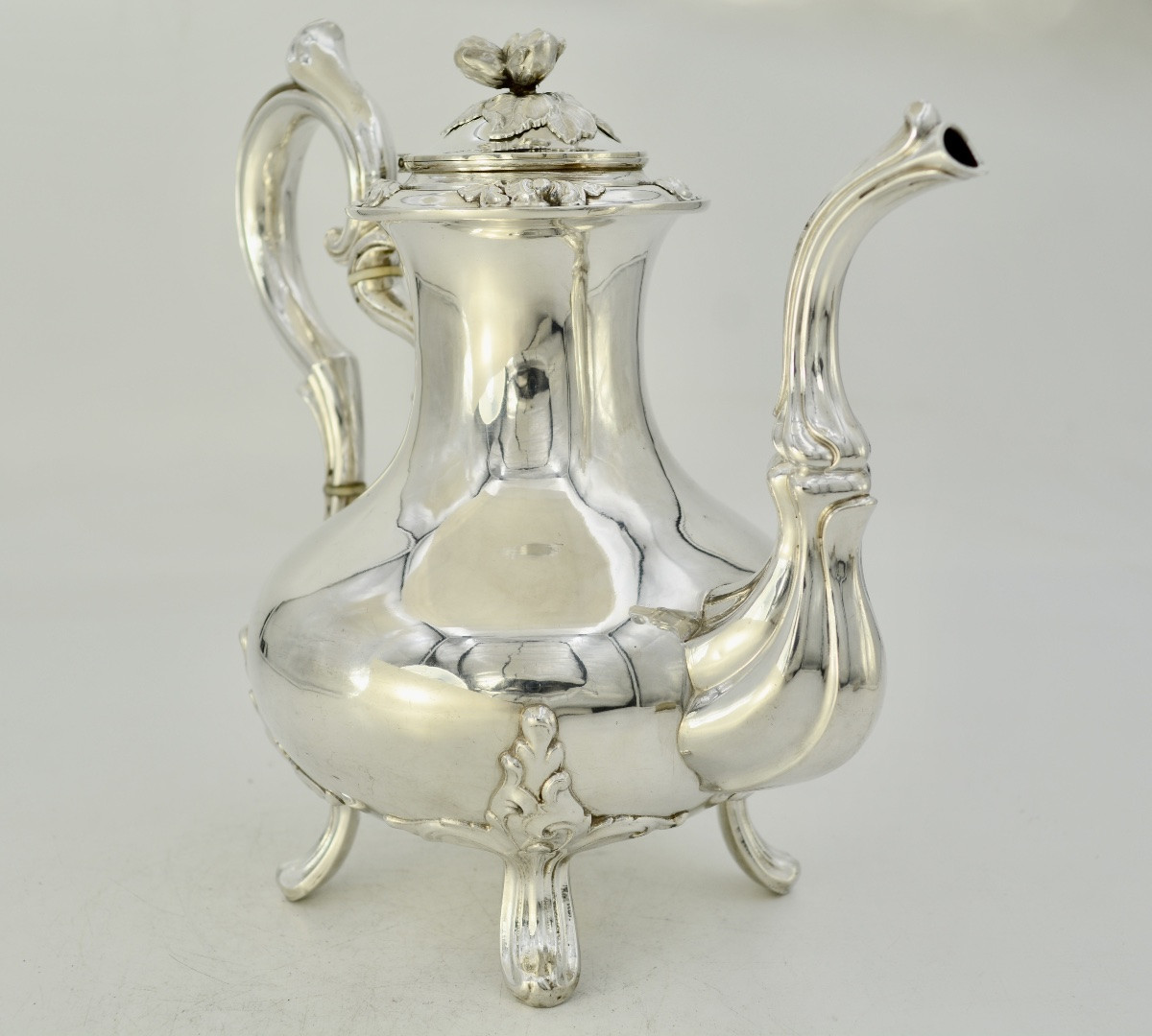 Théière en argent , France vers 1900 Debain Orfèvre -photo-3