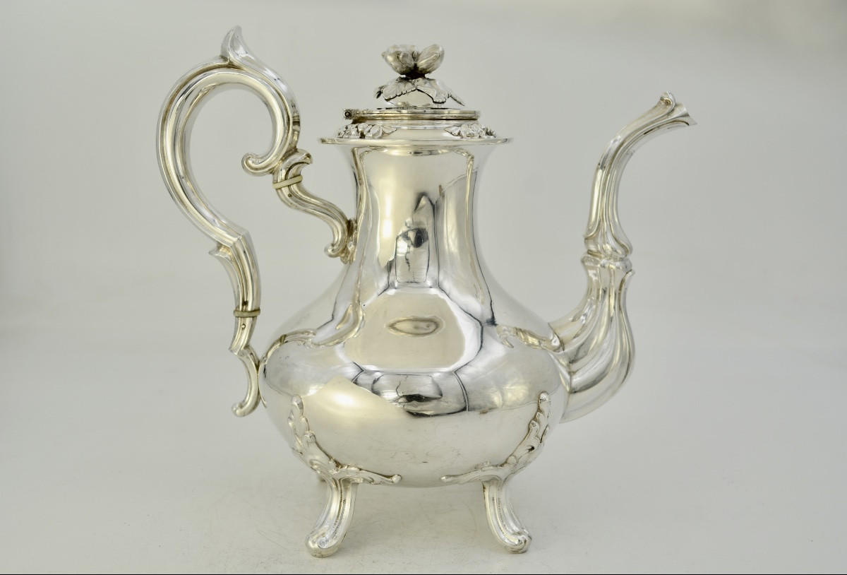 Théière en argent , France vers 1900 Debain Orfèvre -photo-4