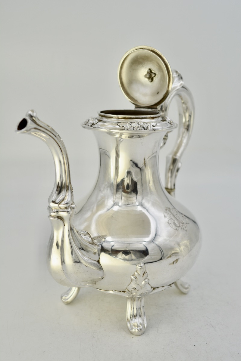 Théière en argent , France vers 1900 Debain Orfèvre -photo-3