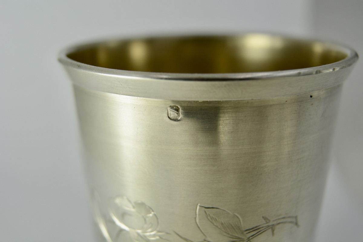 Timbale argent Art Nouveau, France vers 1900-photo-5