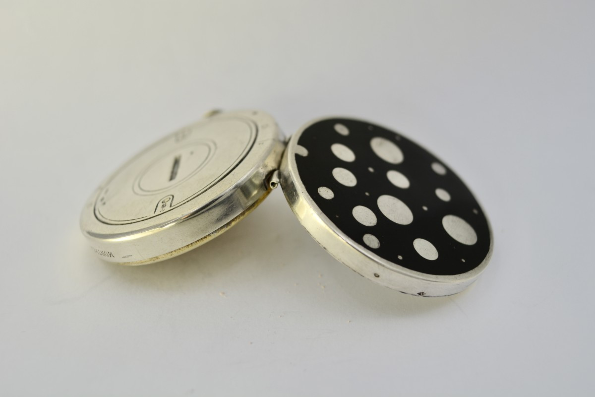 Silver Powder Compact/watch, France, Early 20th Century-photo-3