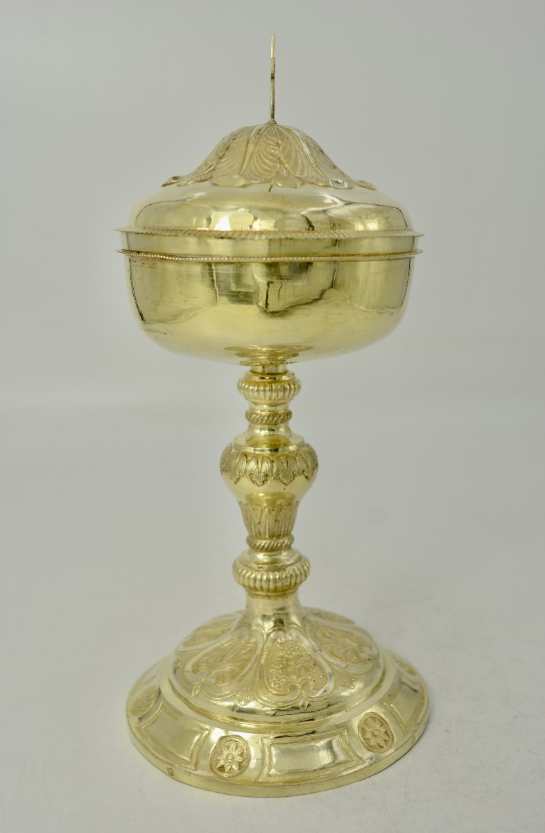 Gilt Silver Ciborium, France Circa 1820, City Of Pau-photo-2